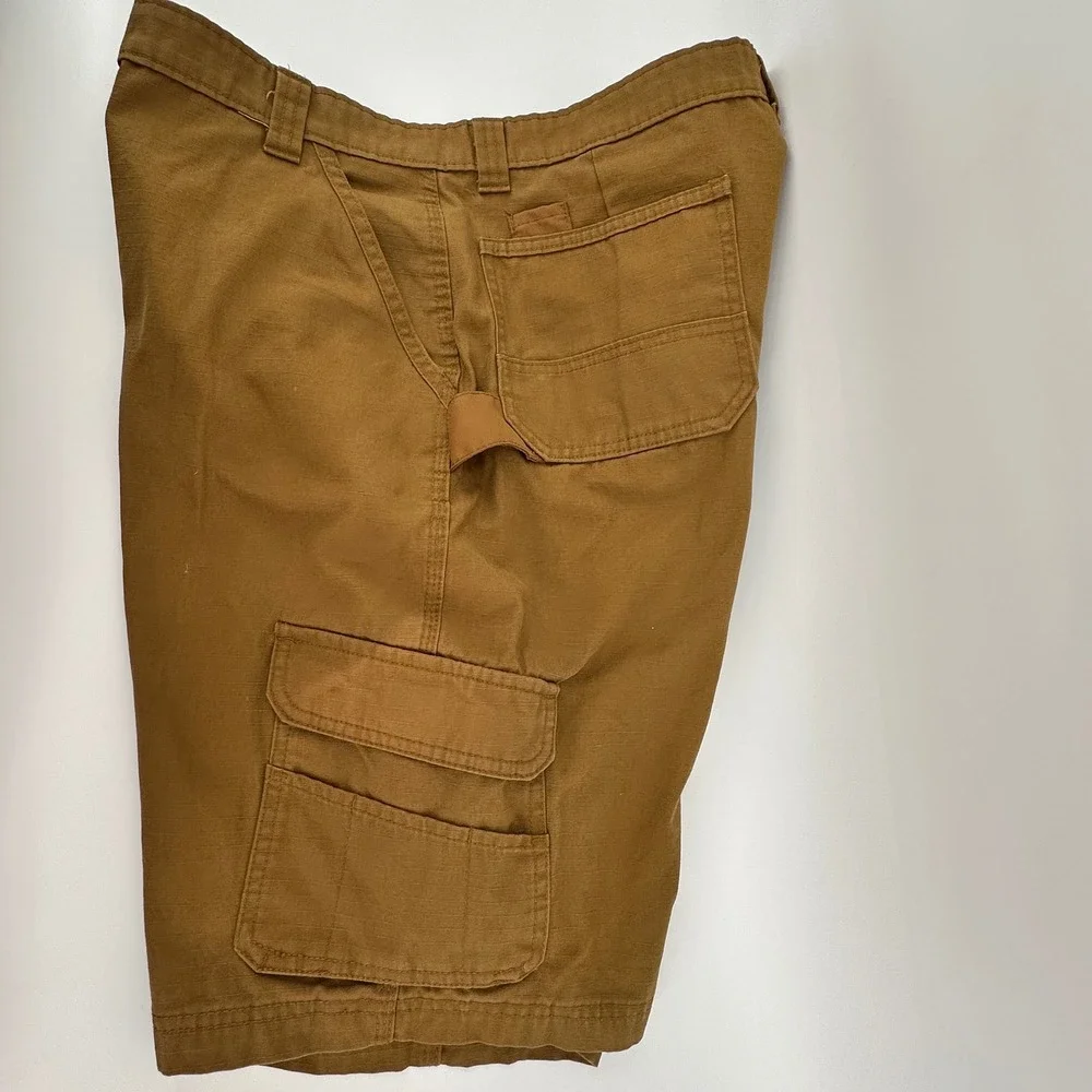 Genuine Dickies Mens Brown Ripstop Cargo Shorts Relaxed Fit Size 40 GR40ABD
